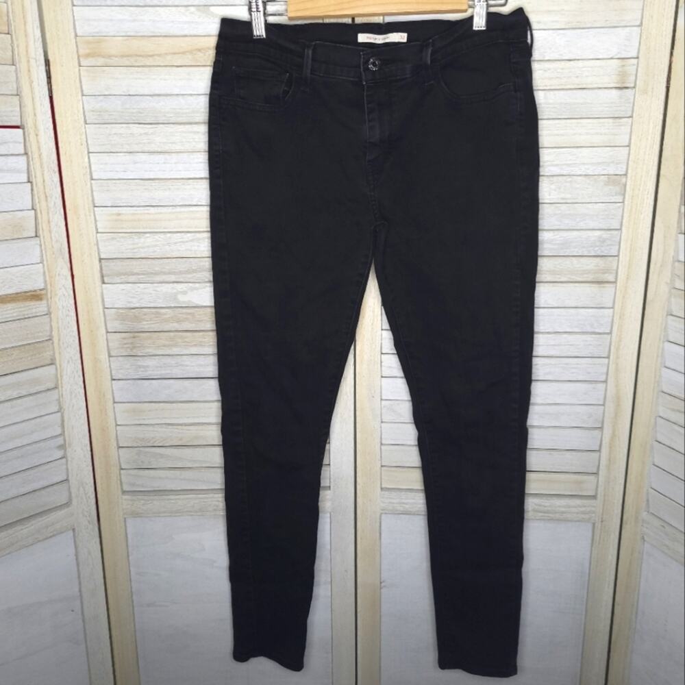 Levi's 710 Super Skinny Womens Jeans Size 32 Regular 32x30 Black Stretchy Pants
